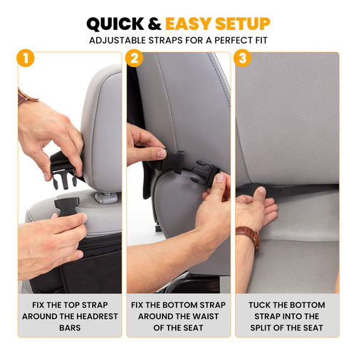 Econour Kick Mats 2 Unidades Protector De Asiento Trasero Nombre Del Diseño Negro