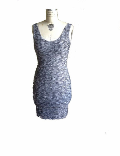 Vestido Corto Elastizado Gris Sirve Desde Talle  S Al L