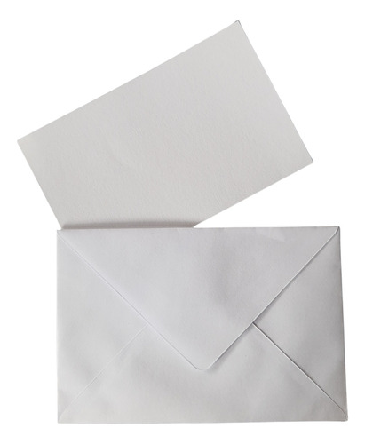 Envelope Visita + Cartão Branco 20 Unidades 120 X 80mm