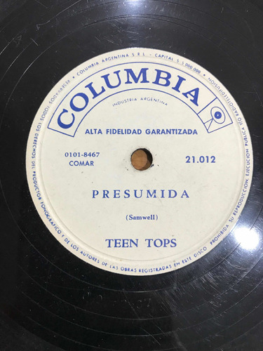 Teen Tops - Disco De Pasta 78rpm