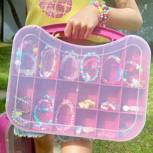 Kit Miçangas Coloridas Infantil P/ Montar Pulseiras 2400 Pçs