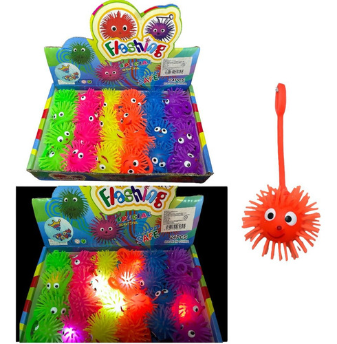 Scuishy Erizos Luz Led Antiestrés Colores Surtidos 12 Piezas