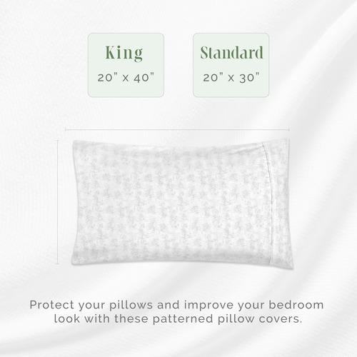 Juego De 2 Fundas De Almohada Suaves 1500 Hilos Estampadas