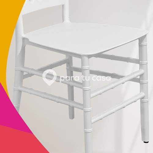 Imagen 3 de 10 de Set X4 Sillas Plásticas Apilable Colonial Eventos Quality Ct