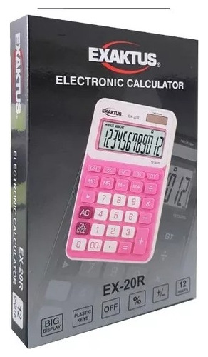 Calculadora Exaktus Ex-20r Rosa 12 Digitos