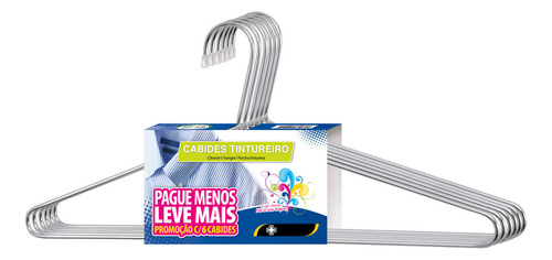Kit 12 Cabides Simples Aço Cromado Para Guarda Roupas E Clos