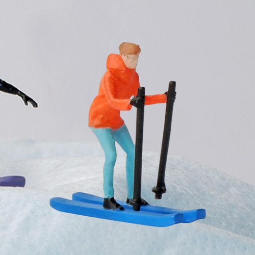 Figura De Esquiador, Accesorios De Esquí, Naranja Naranja