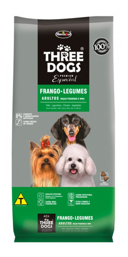 Ração Threedogs Raças Pequenas Sabor Frango E Legumes - 15kg