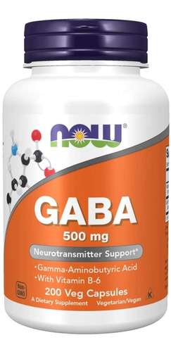 Ácido Gamma-aminobutírico (gaba) 500 Mg Now 200 Capsulas