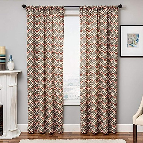 Belice Serie Ventana Panel Cortina Drape Con Diseño Ikat Med