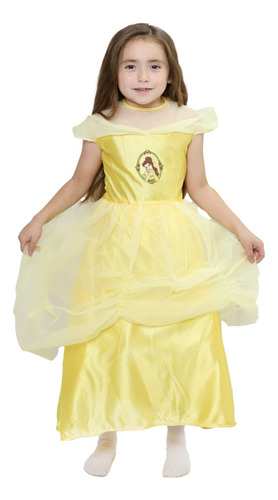 Disfraz Vestido Con Fondo De Princesa Bella Clasico Original Para Niñas