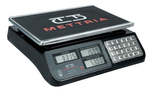 Báscula Digital Comercial Mettria Mtn Black-40kg Contadora