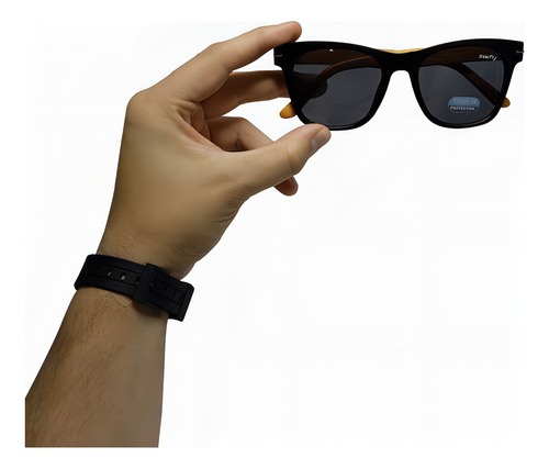 Óculos De Sol Snowfly Casual Unissex Preto/madeira Zs1072