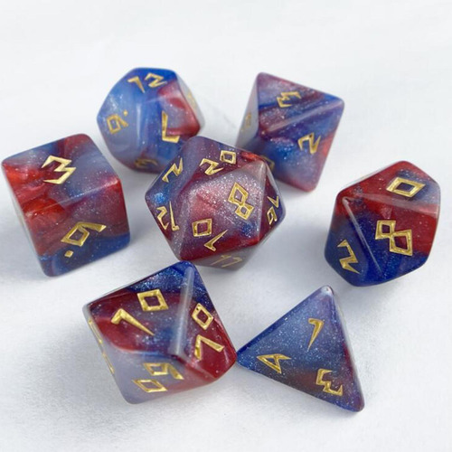 Juego De Dados Poliédricos D20 D12 D10 D8 D6 D4, 7 Piezas