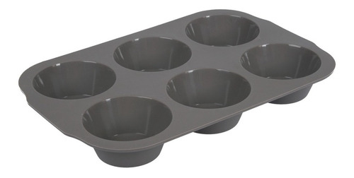 Molde De Silicona Cupcake Muffin X6 Apto Para Horno Free Bpa Color Gris