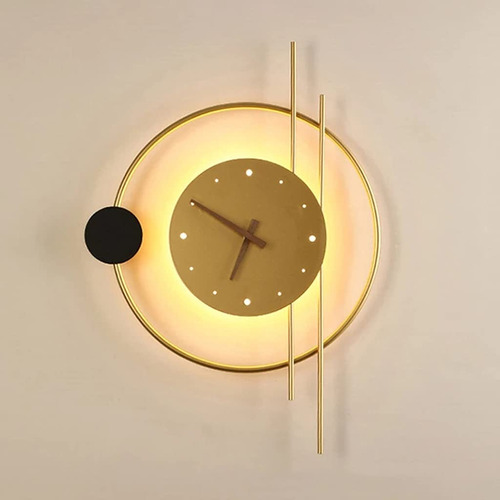 Una Lampara Pared Led Diseño Reloj Arte Luz Pasillo Sala :