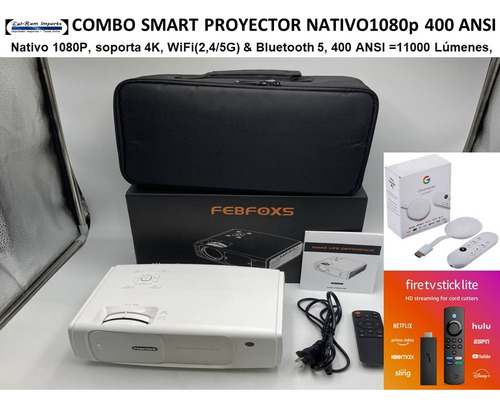 Proyector Video Beam Nativo 1080p, 4k Wifi & Bluetooth 