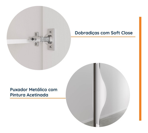 Guarda Roupa Modulado De Canto Com Espelho 6 Portas 3 Peças