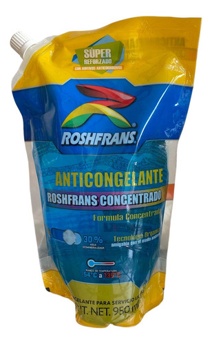 Anticongelante Roshfrans Azul Concentrado 70% Pack De 4 Lts
