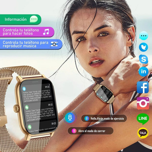 Smart Watch Reloj Inteligente Para Mujer Llamada Bluetooth
