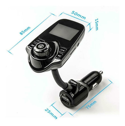 Transmisor Fm Auto Bluetooth Usb Tarjeta Sd Aux Manos Libres