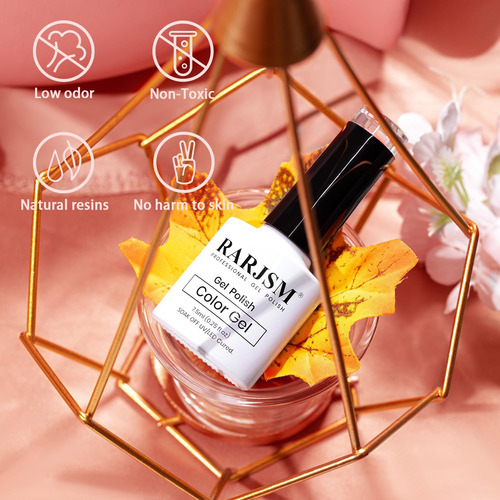 Rarjsm Esmalte De Uñas De Gel Nacarado, Naranja Neón, Carcas
