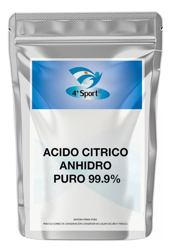 Acido Citrico Anhidro Puro 99.9% / 500 Gramos / 4+ Sport