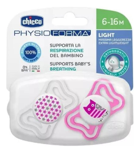 Chupete X2u Physio Light 6-16m Chicco