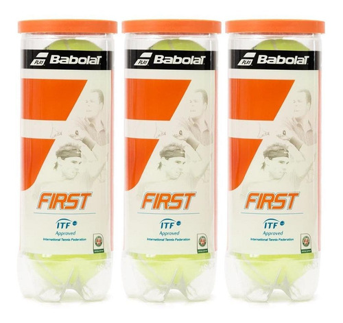 Bola De Tênis Babolat First Pack Com 3 Tubos