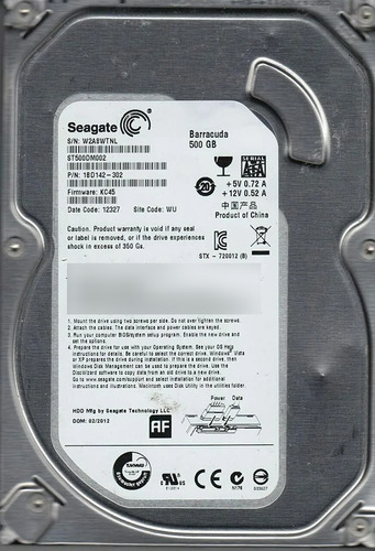 Disco Duro Pc Seagate 500gb Usado 