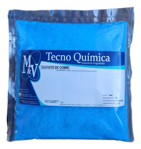 Sulfato De Cobre 1 Kg Pentahidratado Pileta Fertilizante