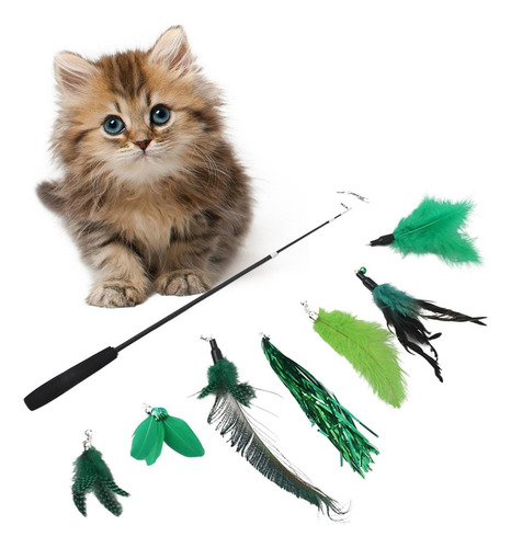 Xr Set De Plumas De Gato Varilla Telescópica Jugar Faux