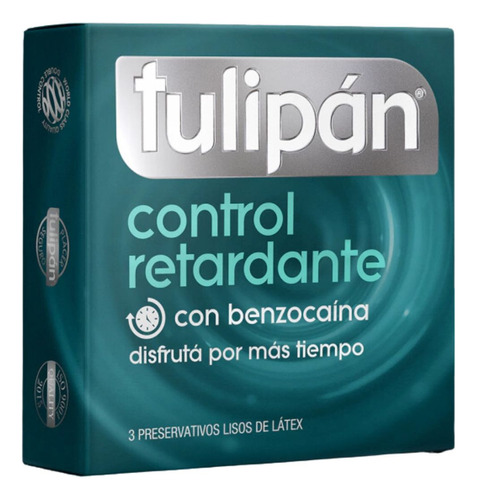 Preservativos Tulipan Control Retardante Latex X 3 Unidades