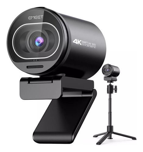 Cámara Web 4k Uhd Emeet S600 Kit, Con Trípode, 1080p 60fps