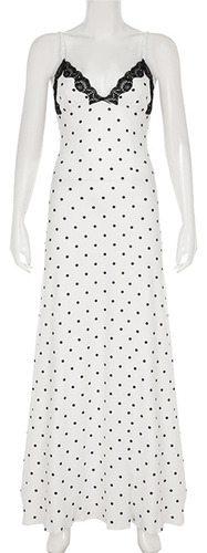 Vestido Largo De Encaje Con Cuello En V Y Cuello En V Para M