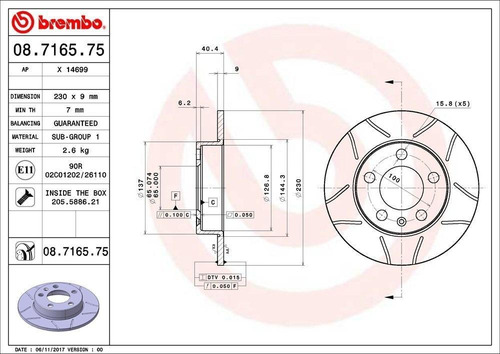 Imagen 2 de 4 de Discos Tras (2) Brembo Max Ranurado Audi A1 Ibiza Arona 18