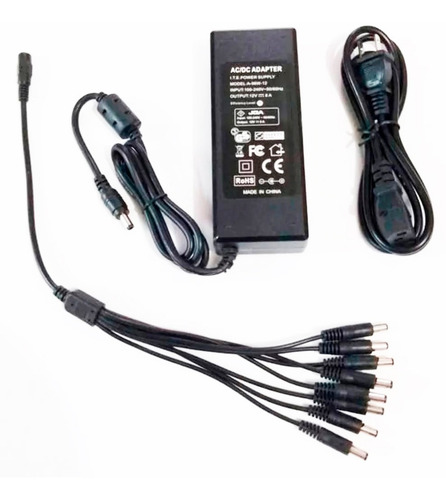 Fuente De Poder P/cámara 12v 8a C/ Pulpo De 8 F20