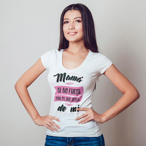 Remera Blanca Spum Modal Dia De La Madre Mama #8