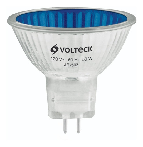 Lámpara De Halógeno Azul 50 W Tipo Mr16 En Caja, Volteck