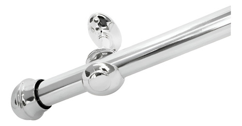 Varão Cromado 2 Metros 19mm Fino Com Kit De Instalação Cor Cinza Claro
