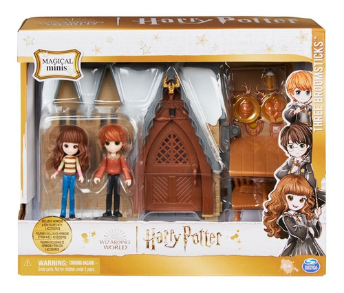 Set De Muñecos Harry Potter - Ron Y Hermione - Las 3 Escobas