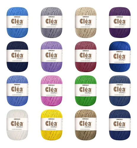 Linha Cléa Duplo 508m 150g Tricô Crochê Círculo 100% Algodão Cor -cor