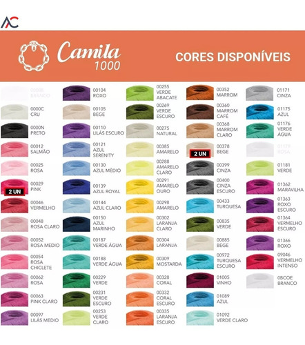 Kit Linha Camila 1000 150g Tex 145 - Escolha Cores - 6 Un
