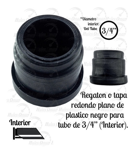 Tapon Regatón Redondo Para Tubo 3/4 Interno Plastico 150pzs