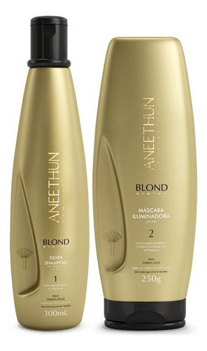 Aneethun Blond System Shampoo Silver E Máscara Iluminadora