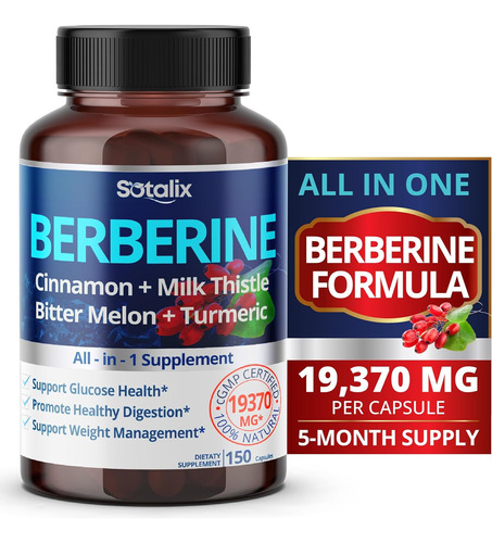 Berberine Capsulas Berberina +canela Ceylon Complex 19,370mg