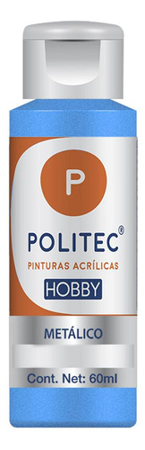 Pintura Acrílica Metálica Línea Hobby Politec Color Azul No 513