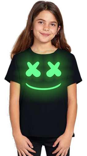 Playera Niña Unisex Dj Marshmello Brilla En La Oscuridad