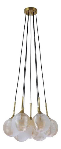 Pendente Globo Druer Lin Vidro Âmbar 7g9 46x15cm 2207 Cor Dourado