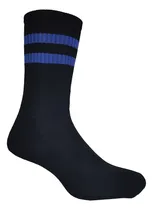 Comprar Pack X 6 Pares Medias Diseño Rayadas Unisex Rayas Retro Negro Con Azul Rayas Único